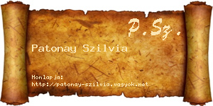 Patonay Szilvia névjegykártya