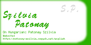 szilvia patonay business card